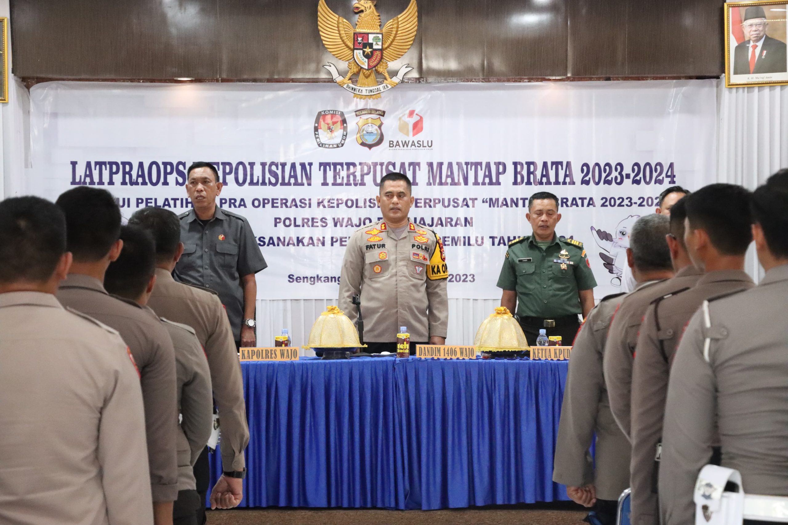 Kapolres Wajo Pimpin Pelaksanaan Lat-pra Ops Mantap Brata 2023-2024