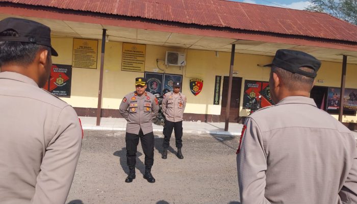 Kapolsek Watang Sawitto Pimpin Apel Pagi Personil, Ini Arahannya