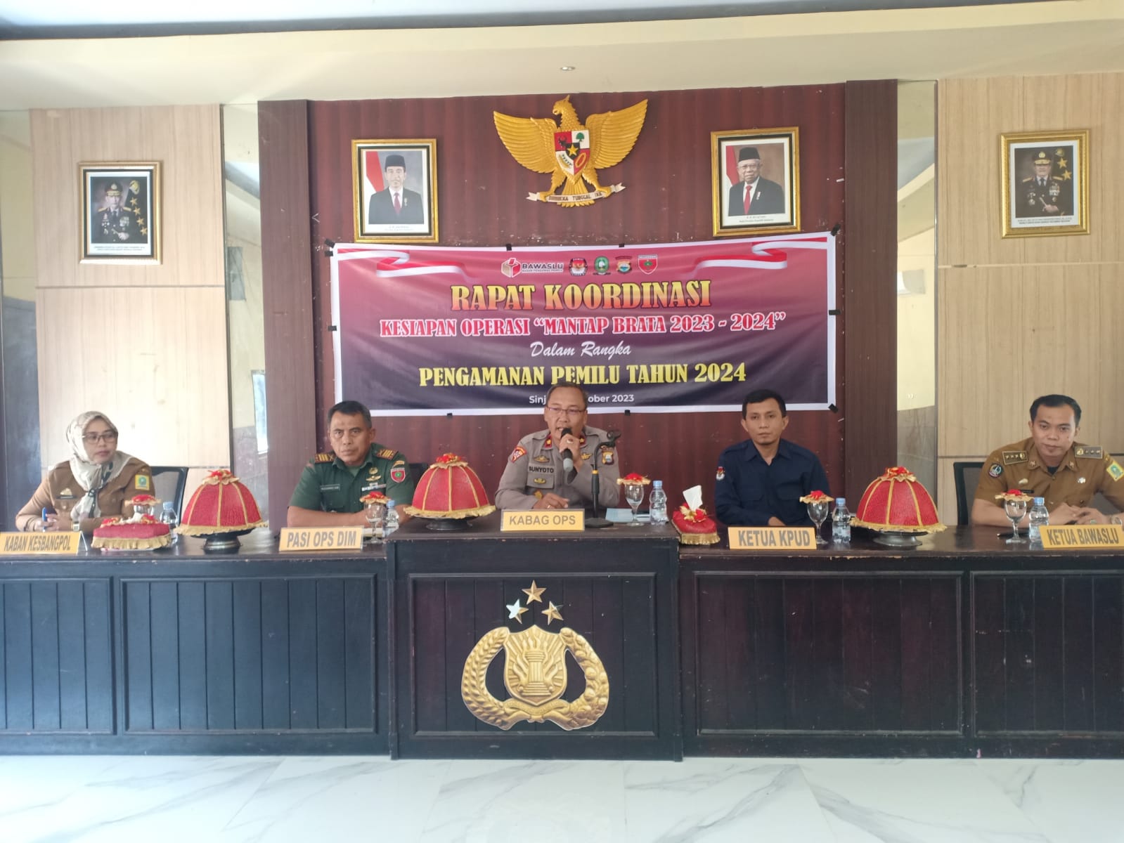 Polres Sinjai Gelar Rakor Kesiapan Ops Mantap Brata Untuk Pengamanan Pemilu 2024.