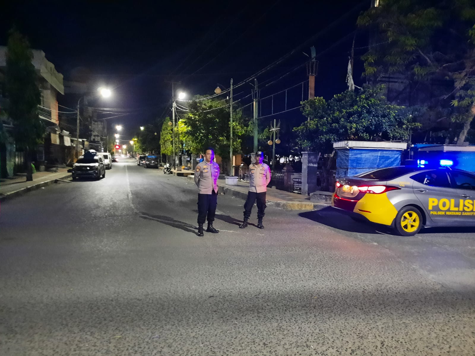 Cegah Gangguan Kamtibmas, Polsek Watang Sawitto Terus Massifkan Patroli Dimalam Hari