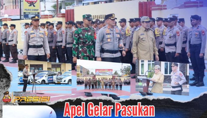 Siap Amankan Pilkades Serentak, Kapolres Sidrap Pimpin Apel Gelar Pasukan