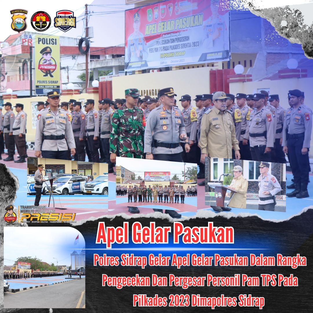 Siap Amankan Pilkades Serentak, Kapolres Sidrap Pimpin Apel Gelar Pasukan