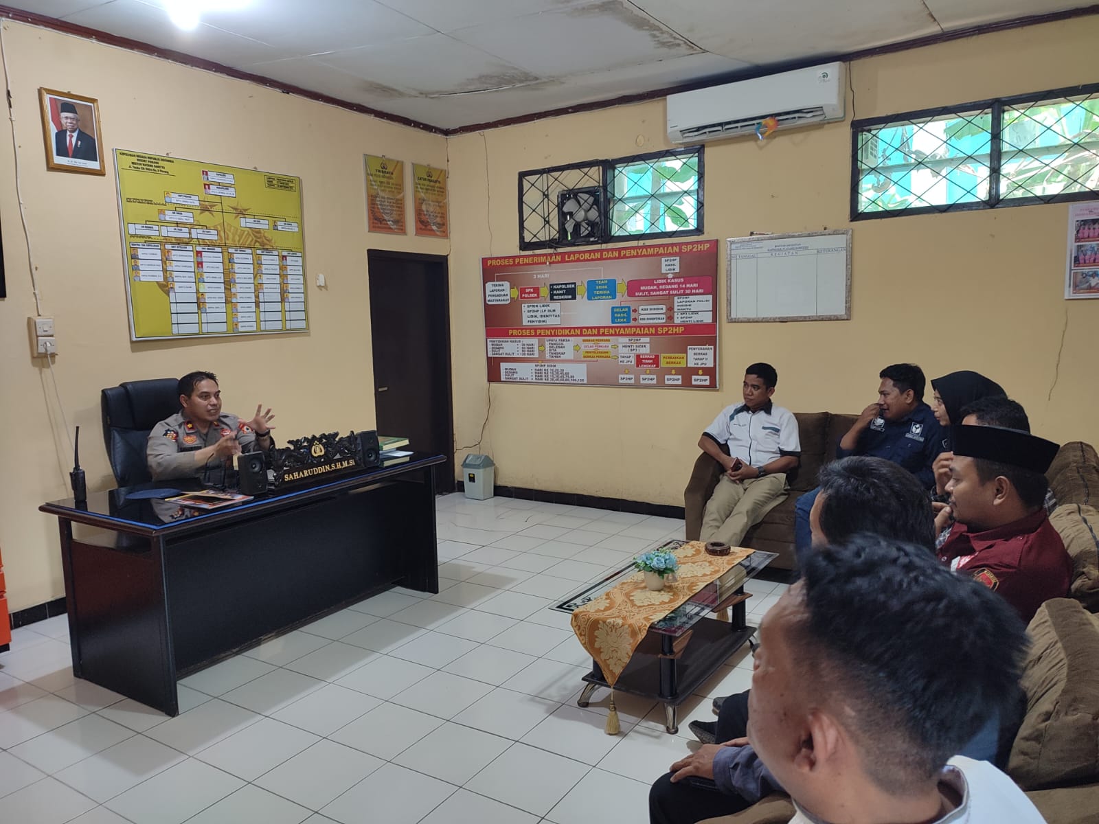 Kapolsek Watang Sawitto terima Kunjungan Penyelenggaraan Pemilu Tingkat Kecamatan