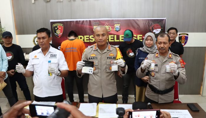 Kapolres Polopo Pimpin Press Release Kasus Penyalahgunaan Narkotika Jenis Sabu