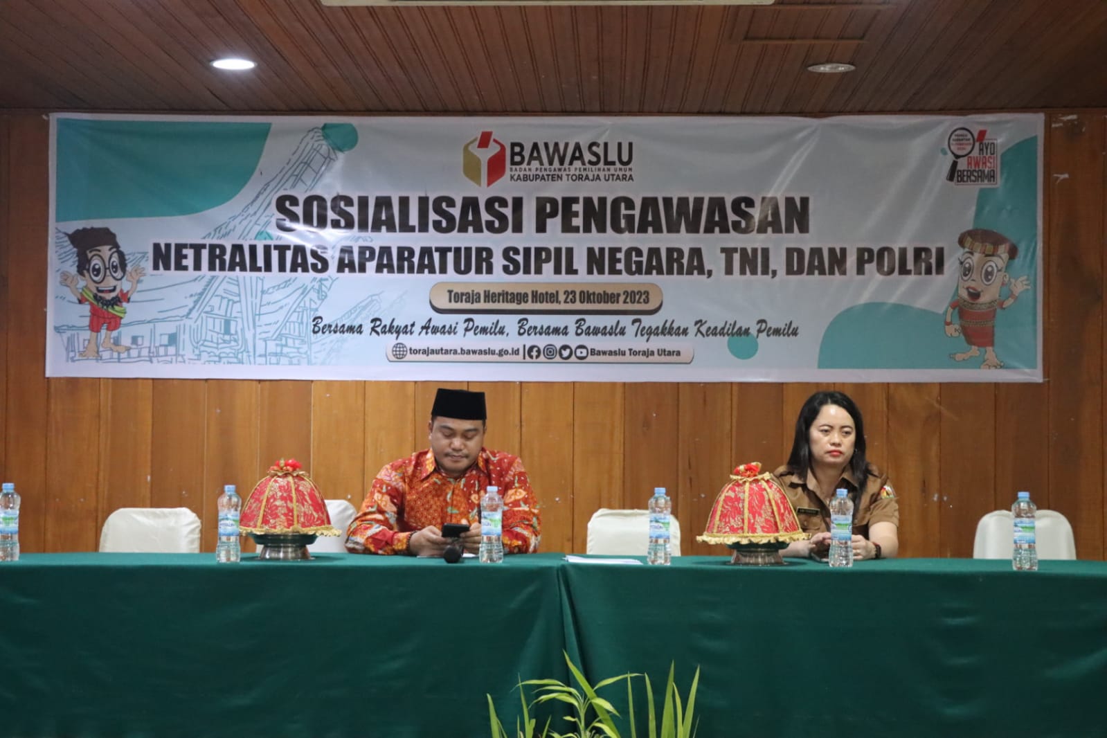 Wakapolres Toraja Utara Hadiri Sosialisasi Netralitas ASN, TNI, POLRI Pada Pemilu 2024 Oleh Bawaslu