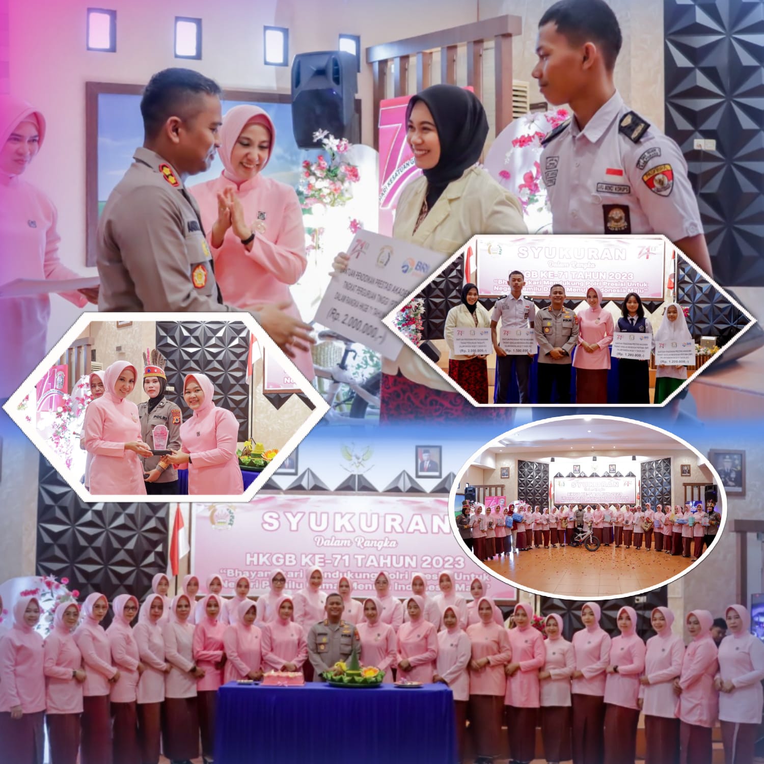 Syukuran Hut Hkgb Ke 71 Kapolres Pinrang Salurkan Bantuan Akademik dan Non Akademik, Tingkat PG, SMA, SMP, SD