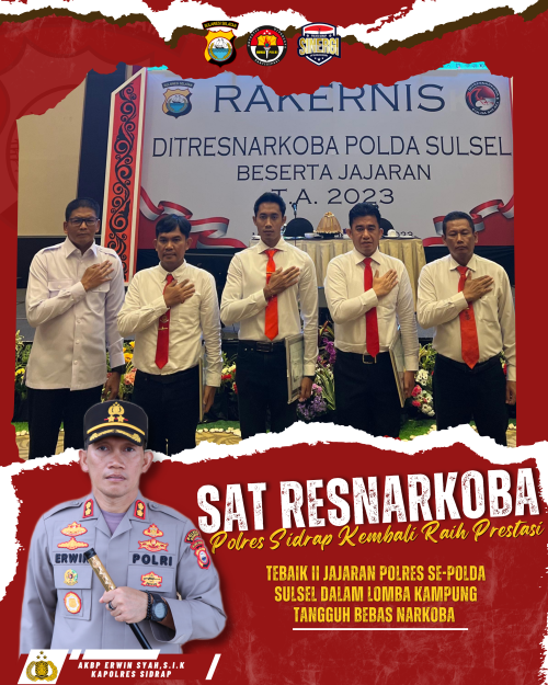 Hanya Dalam Kurung Waktu 3 Bulan, Polres Sidrap Terima 2 Penghargaan Dari Dirres Narkoba Polda Sulsel