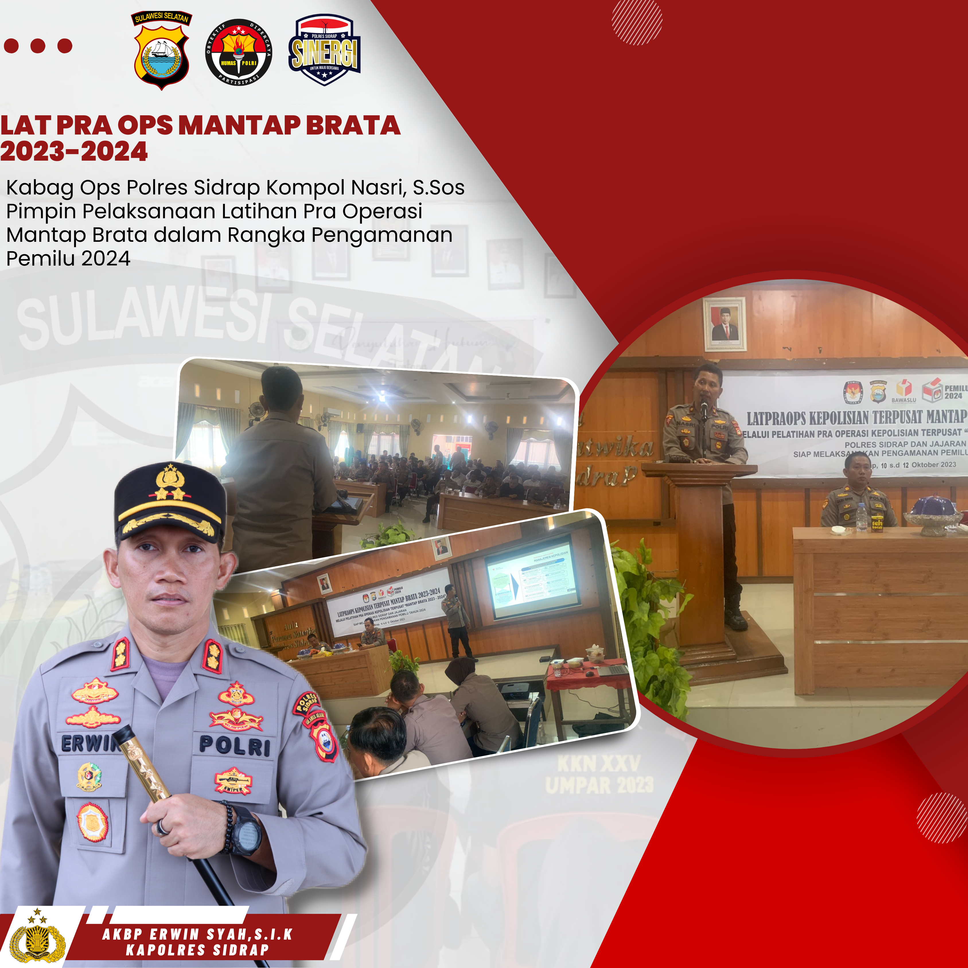 Polres Sidrap Gelar Latpra Operasi Mantap Brata 2023-2024