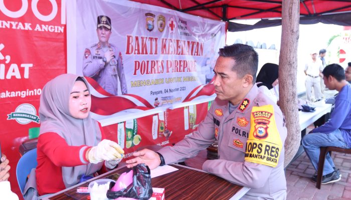 Kapolres Pare-Pare Pimpin Pelaksanaan Donor Darah Dalam Rangka Menyambut Rakorbin SDM dan PNS Polri 2023