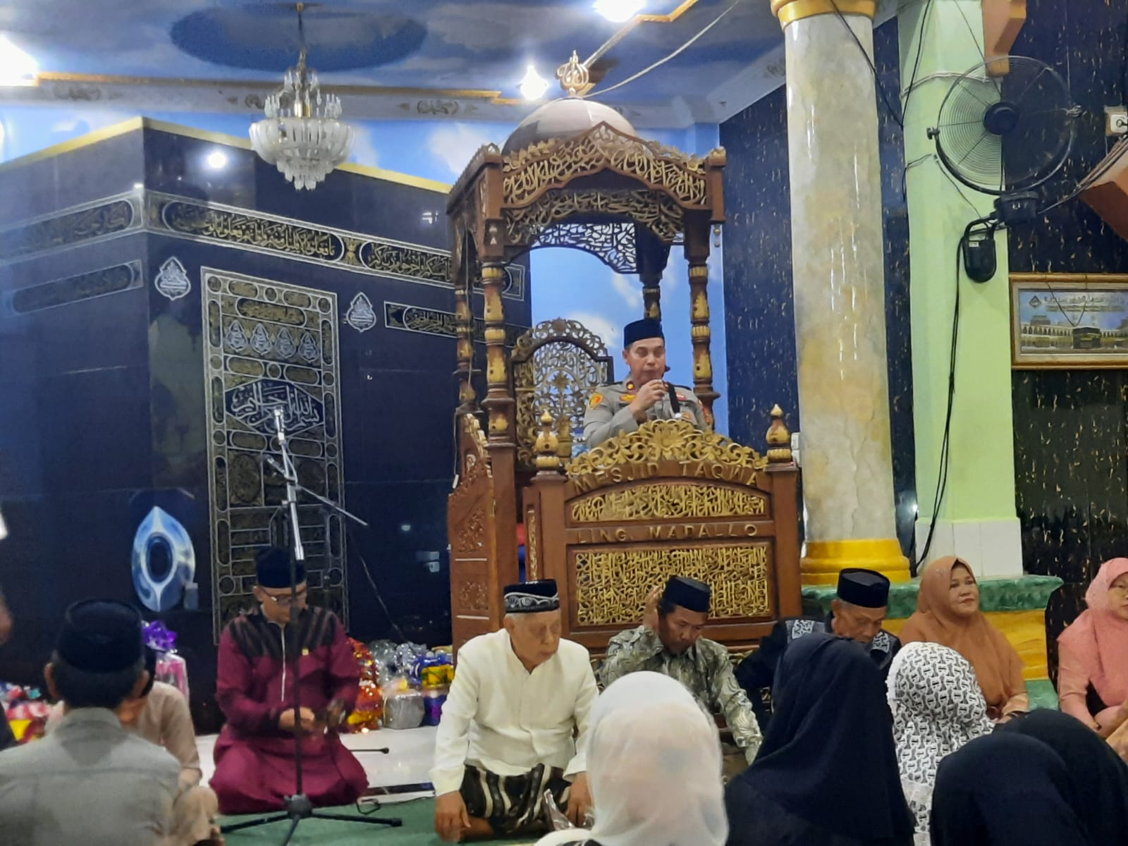 Kapolsek Watang Sawitto Hadiri Maulid Nabi Muhammad SAW di Masjid Taqwa Kelurahan Siparappe