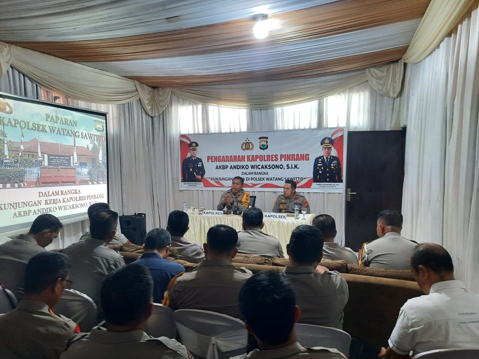 Kapolsek Watang Sawitto Sambut Kunjungan Kerja Perdana Kapolres Pinrang