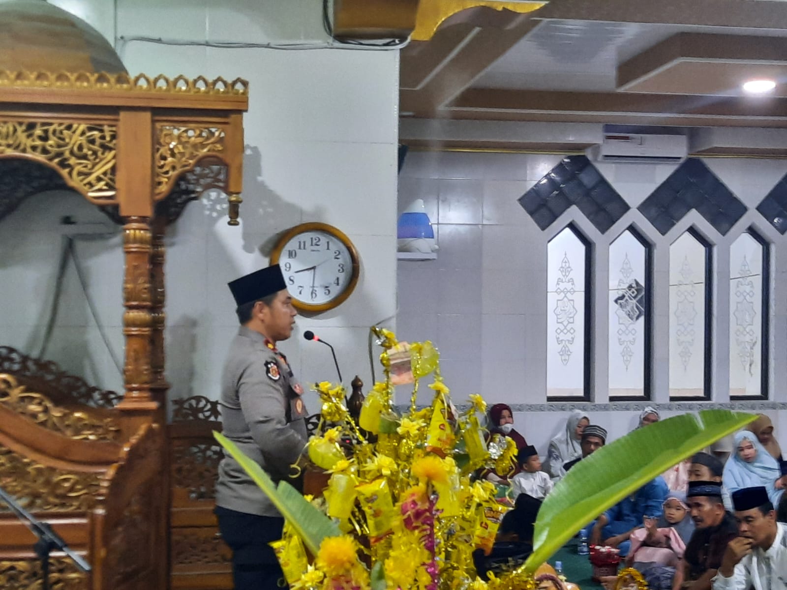 Kapolsek Watang Sawitto Hadiri Maulid Nabi Muhammad SAW di Masjid Nurulsalam Rubae