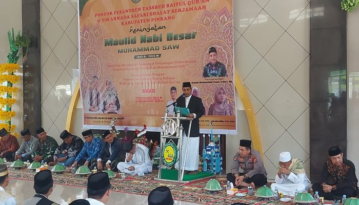 Kapolsek Watang Sawitto Hadiri Peringatan Maulid Nabi Besar Muhammad SAW di Ponpes Tasbeh Baitul Qur’an