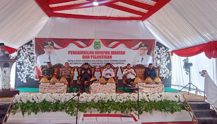 Kapolres Sidrap Hadiri Pengambilan Sumpah Jabatan dan Pelantikan Kades Bulo Wattang, Passeno dan Tonrong Rijang