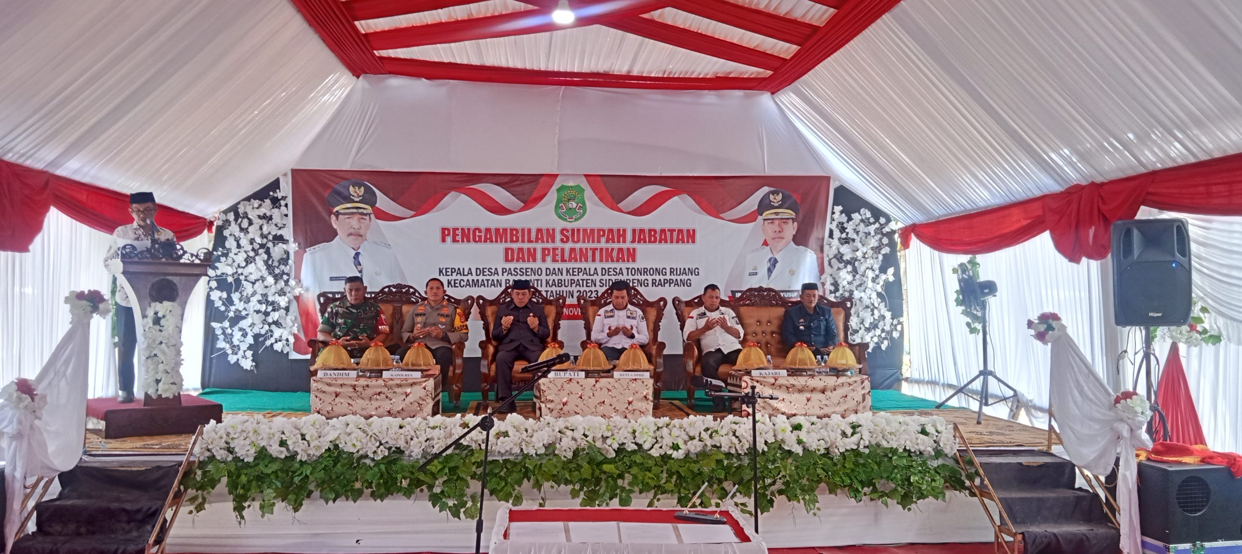 Kapolres Sidrap Hadiri Pengambilan Sumpah Jabatan dan Pelantikan Kades Bulo Wattang, Passeno dan Tonrong Rijang