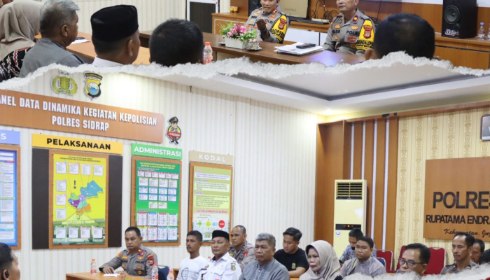 Kapolres Sidrap Pimpin Rakor Persiapan Pengamanan Eksekusi Lahan di Pitu Riawa