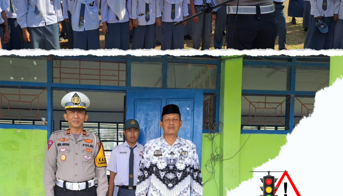 Police Go To School, Kasat Lantas Polres Sinjai Bertindak Sebagai Pembina Upacara Di SMA 2 Sinjai