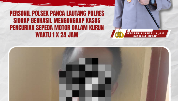 Kurang Dari 1×24 Jam, Pelaku Pencurian Sepeda Motor di Puskesmas Bilokka Diamankan Polisi