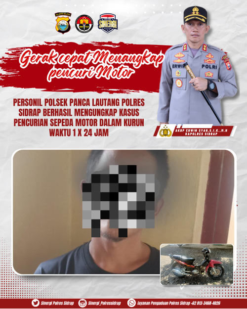 Kurang Dari 1x24 Jam, Pelaku Pencurian Sepeda Motor di Puskesmas Bilokka Diamankan Polisi