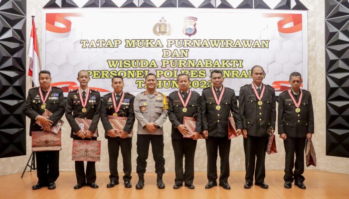 Polres Pinrang Gelar Tatap Muka Purnawirawan dan Pelepasan Purnabhakti