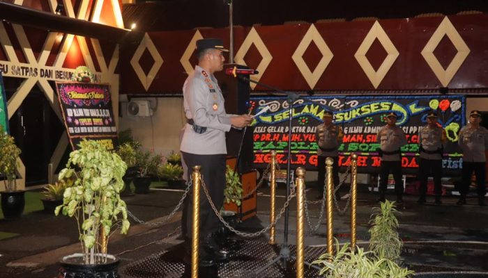 Kapolres Pimpin Pelepasan Siswa Latja SPN Batua Di Mapolres Soppeng