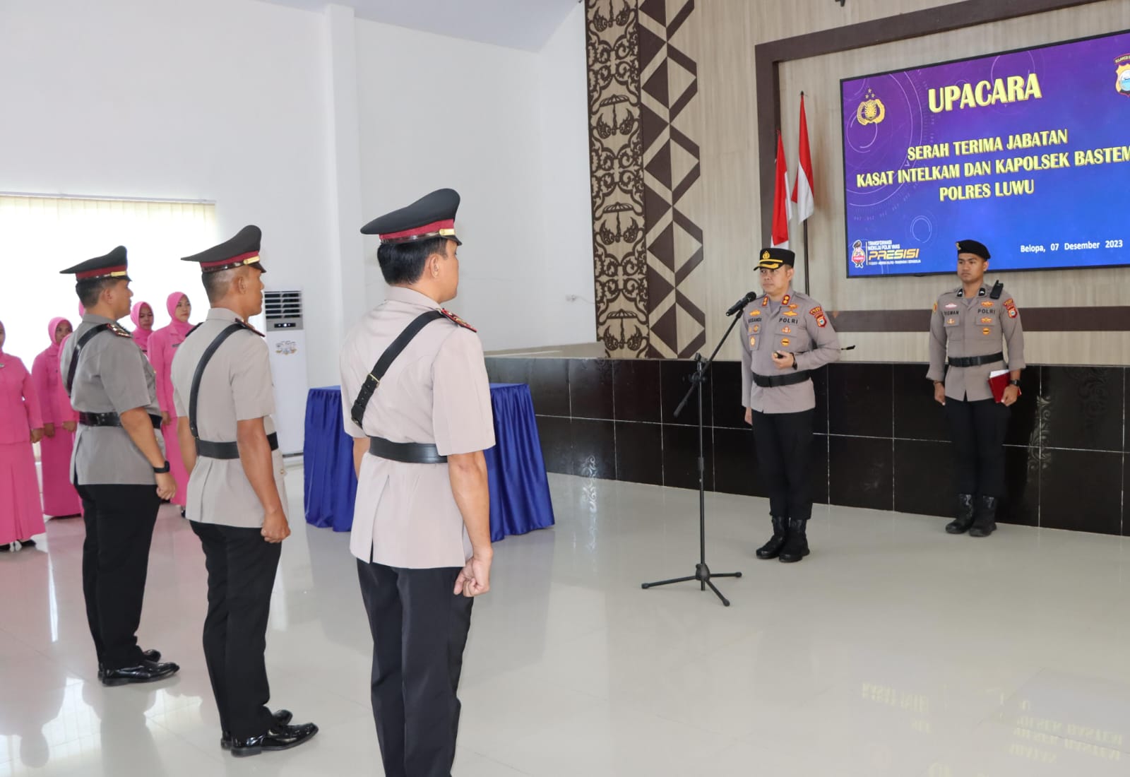 Sertijab Kasat Intelkam dan Kapolsek Bastem, Kapolres Luwu : Hindari Conflict Of Interest dan Jaga Netralitas