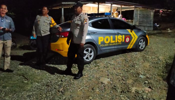 Antisipasi Gangguan Kamtibmas, Kapolsek Majauleng Polres Wajo Pimpin Patroli Malam dan Sasar Tempat Rawan