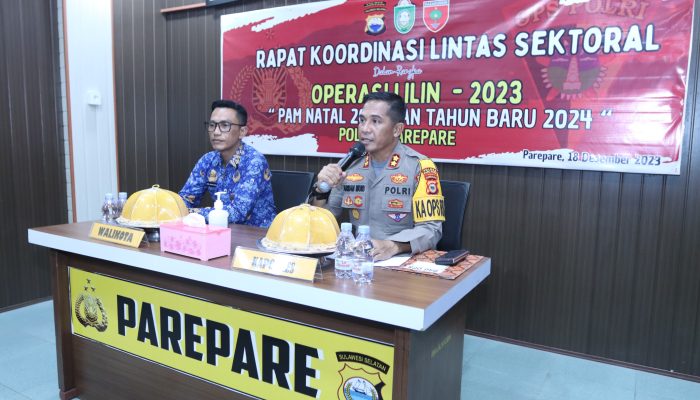 Polres Parepare Gelar Rapat Kordinasi Lintas Sektoral Sebanyak 450 Personil Gabungan Siaga Malam Natal Dan Tahun Baru