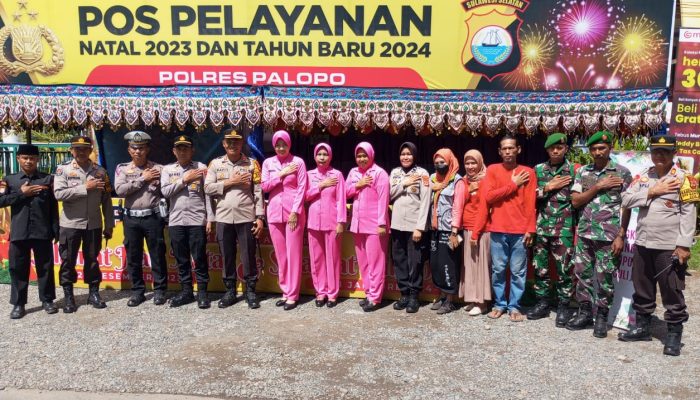 Ops Lilin 2023, Kapolres Palopo Cek Pos PAM dan Berikan Bingkisan Kepada Petugas Pos Pam