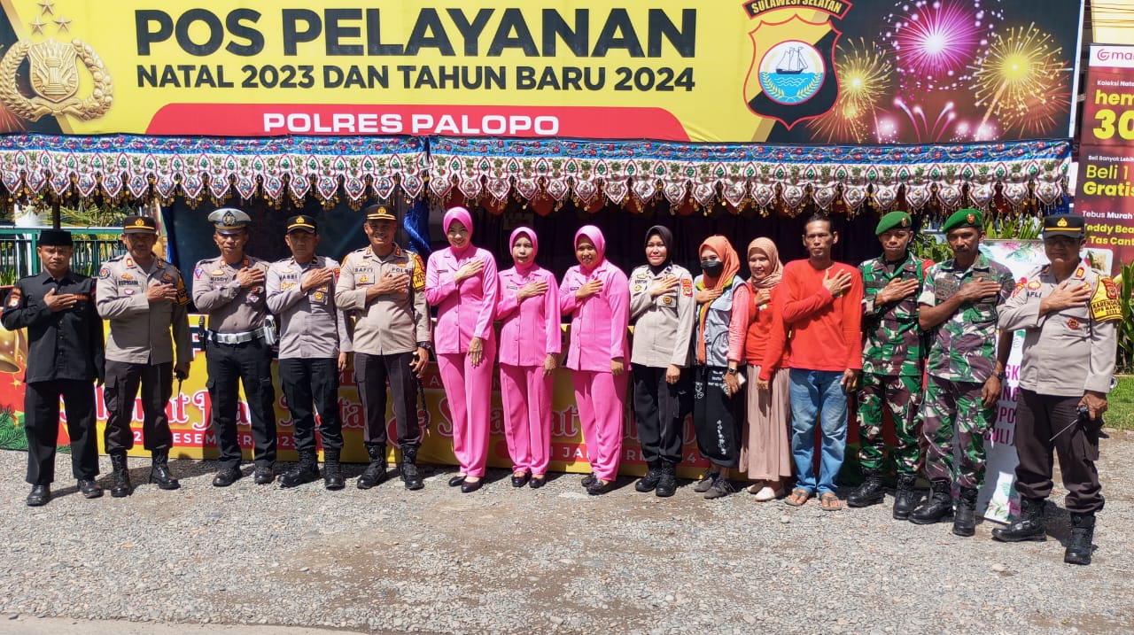 Ops Lilin 2023, Kapolres Palopo Cek Pos PAM dan Berikan Bingkisan Kepada Petugas Pos Pam