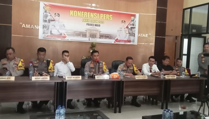 Rilis Akhir Tahun Capaian Kinerja, AKBP Fathur : Tahun 2023 Polres Wajo Aman dan Kondusif