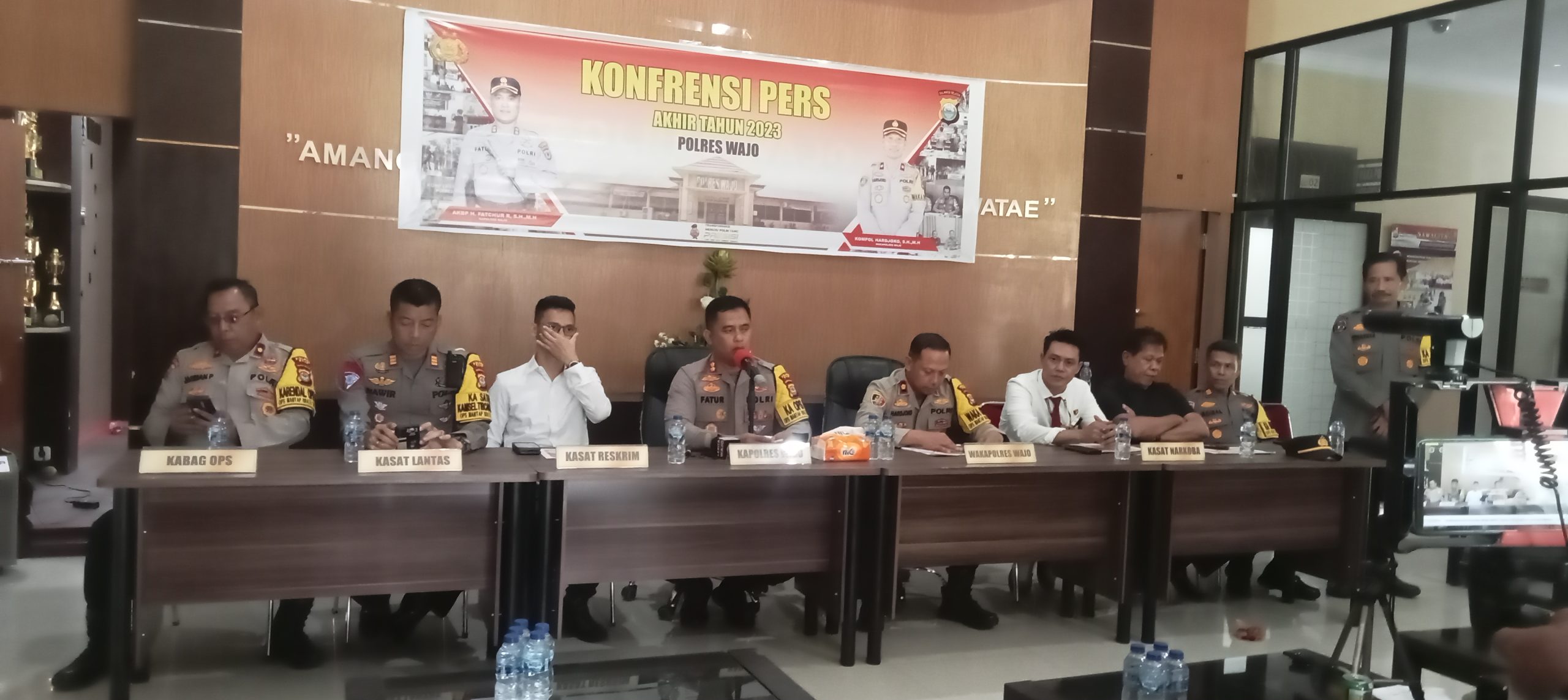 Rilis Akhir Tahun Capaian Kinerja, AKBP Fathur : Tahun 2023 Polres Wajo Aman dan Kondusif