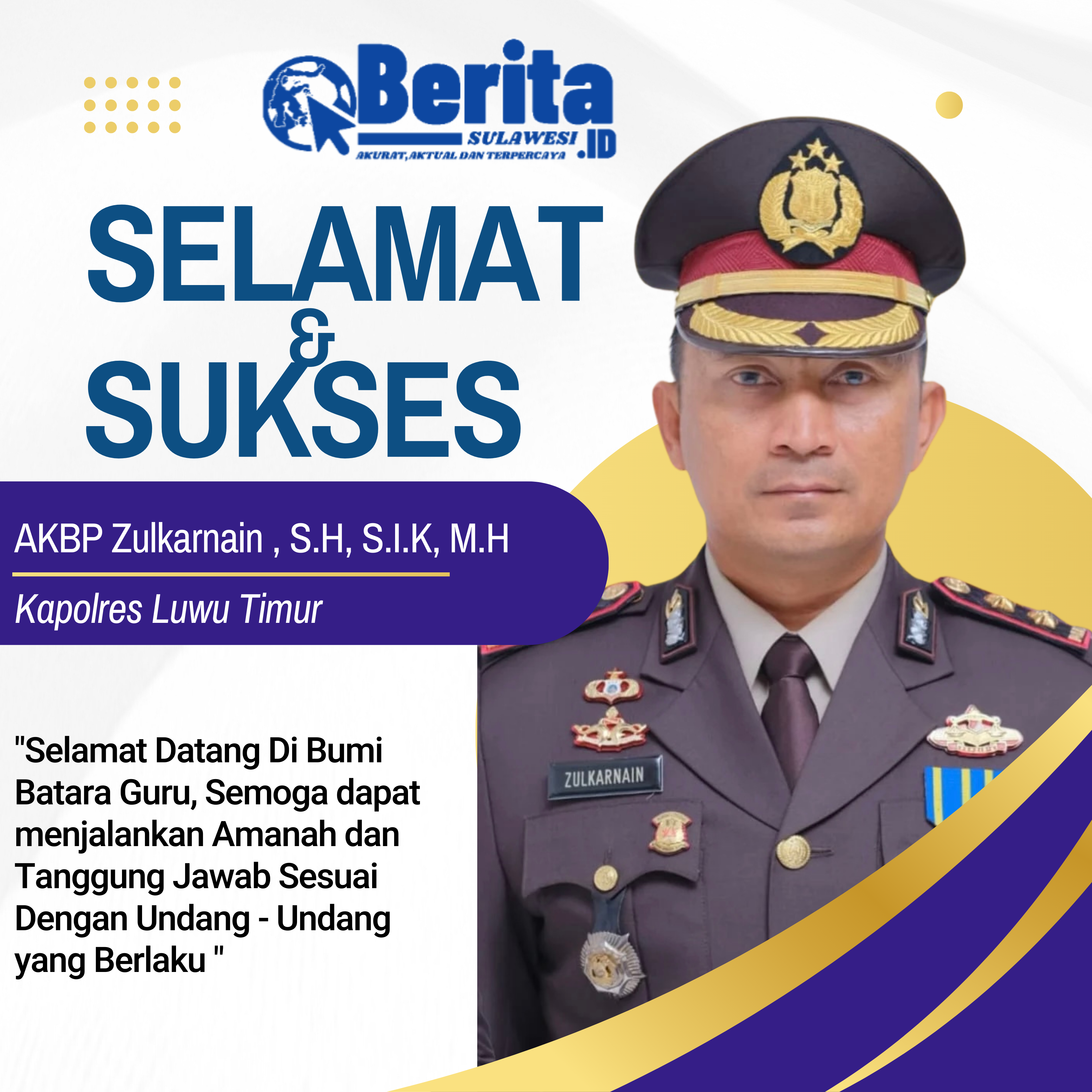 Kapolres Luwu Timur Resmi Dijabat AKBP Zulkarnain