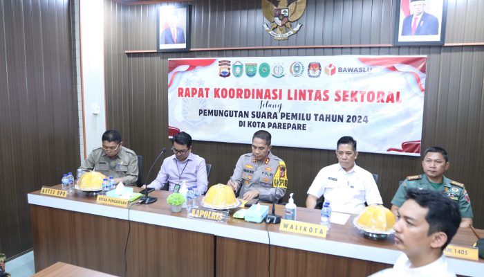Polres Parepare Gelar Rakor Bersama Forkopimda dan Instansi Terkait Dalam Rangka Kesiapan Pengamanan Menjelang Pemungutan Suara