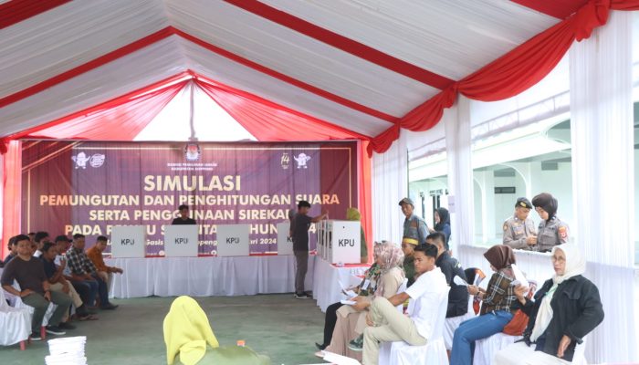 Kapolres Soppeng Hadiri Simulasi Pemungutan dan Perhitungan Suara