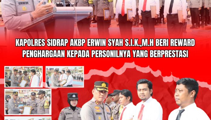 Dibawah Kepemimpinan AKP Supiadi, Personil Polsek Panca Lautang di Ganjar Penghargaan Dari Kapolres