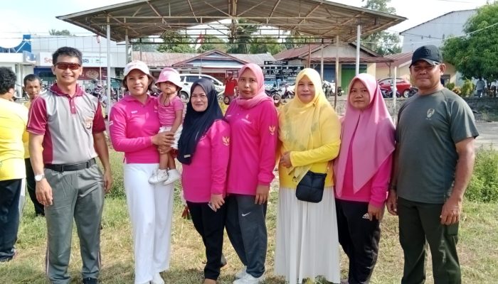 Senam Bersama Petugas Pemilu, Danramil dan Kapolsek Bajo Imbau Masyarakat Jaga Kamtibmas