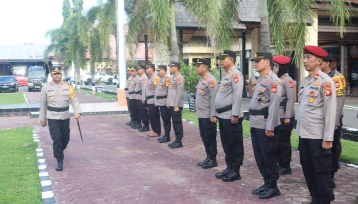 Polres Pinrang Gelar Apel Pergeseran Pasukan Pengamanan Pemilu 2024