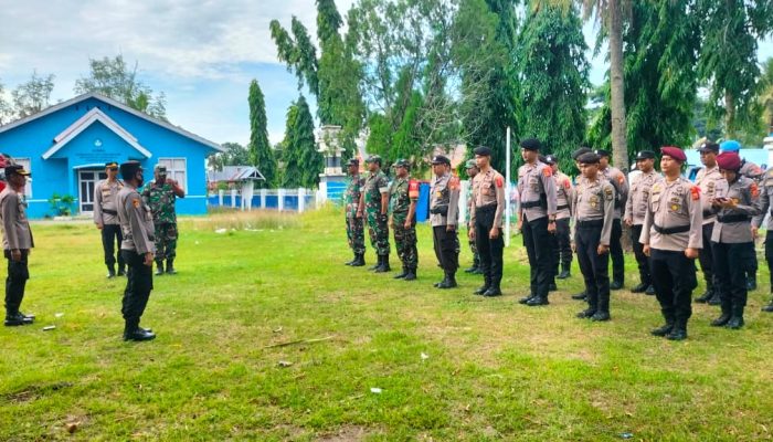 Kapolsek Takkalalla Polres Wajo Pimpin Apel Gabungan Persiapan Pengamanan TPS