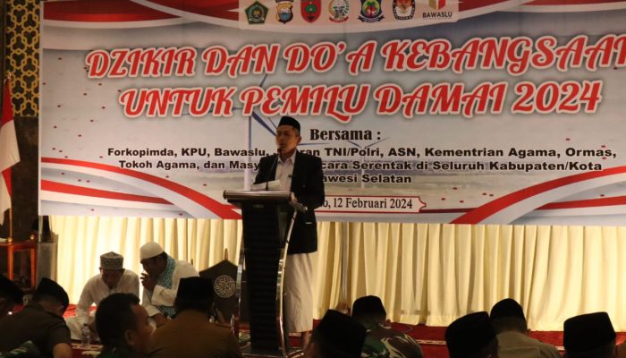 Menjelang Pemilu Kapolres Jeneponto Hadiri Dzikir dan Doa Bersama di Masjid Agung Jeneponto