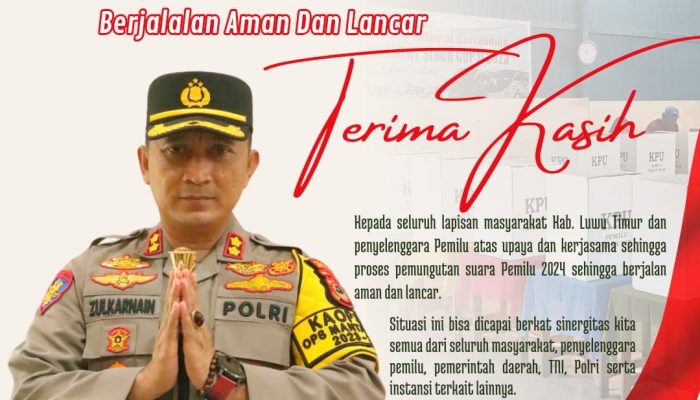 Pelaksanaan Pemilu Kondusif di Bumi Bataraguru, AKBP Zulkarnain: Terimakasih Kasih Kerjasamanya