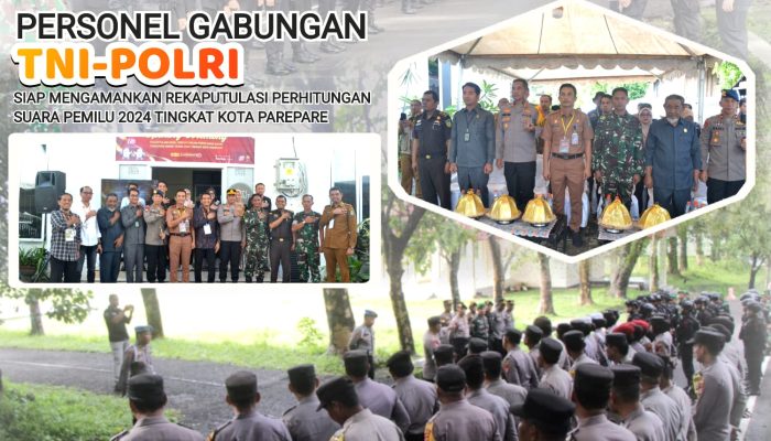 Rekapitulasi Perhitungan Suara Tingkat Kota Dimulai, Polres Parepare Kerahkan Ratusan Personel Gabungan