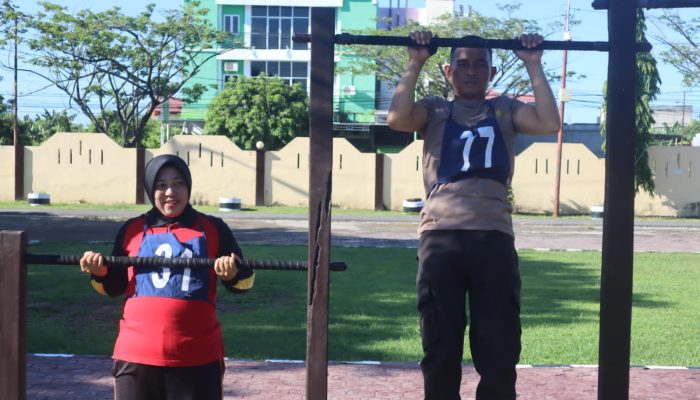Polres Pinrang Gelar Tes Kesamaptaan Jasmani Berkala Semester 1 Tahun 2024