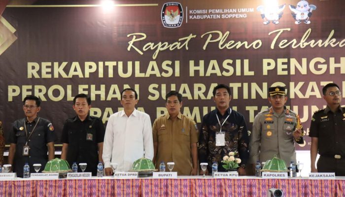 Kapolres Soppeng Hadiri Pembukaan Rapat Rekapitulasi Hasil Pemilu Tingkat Kabupaten