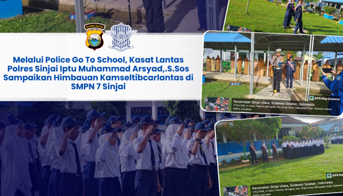 Police Go To School, Kasat Lantas Polres Sinjai Bertindak Sebagai Pembina Upacara Di SMP 7 Sinjai