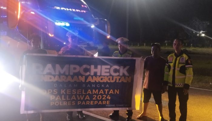 Gandeng Dishub dan Pengelola Terminal Induk, Sat Lantas Polres Parepare Laksanakan Ramp Check