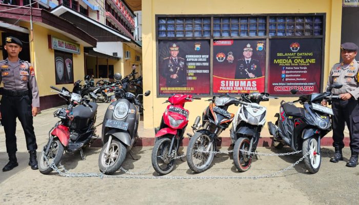 Ops Keselamatan, Polres Tana Toraja Amankan 7 kendaraan Di duga Balap Liar