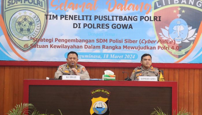 Kapolres Gowa Sambut Kunjungan Tim Peneliti Puslitbang Polri di Polres Gowa
