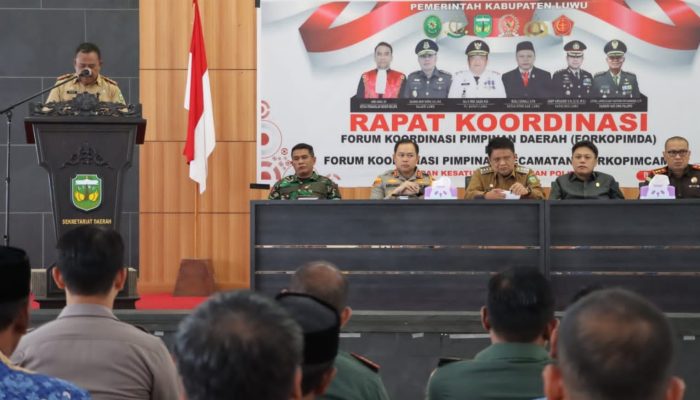 Rakor Forkopimda, Kapolres Luwu Tekankan Agar Tidak Ada Spekulan Yang Coba Ganggu Rantai Distribusi Bapokting