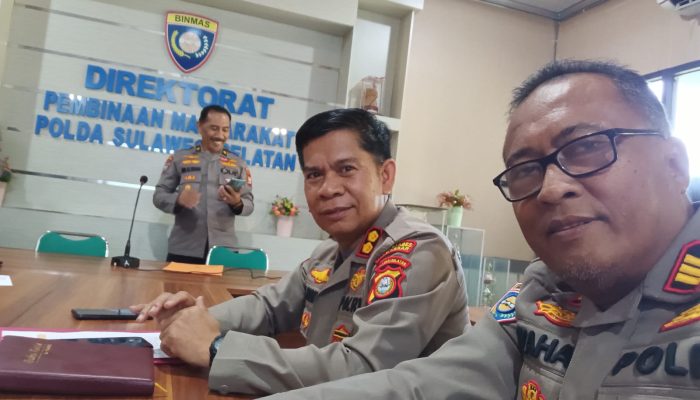 Kasatbinmas Polres Gowa Ikuti Zoom Meeting di Aula Ditbinmas Polda Sulsel